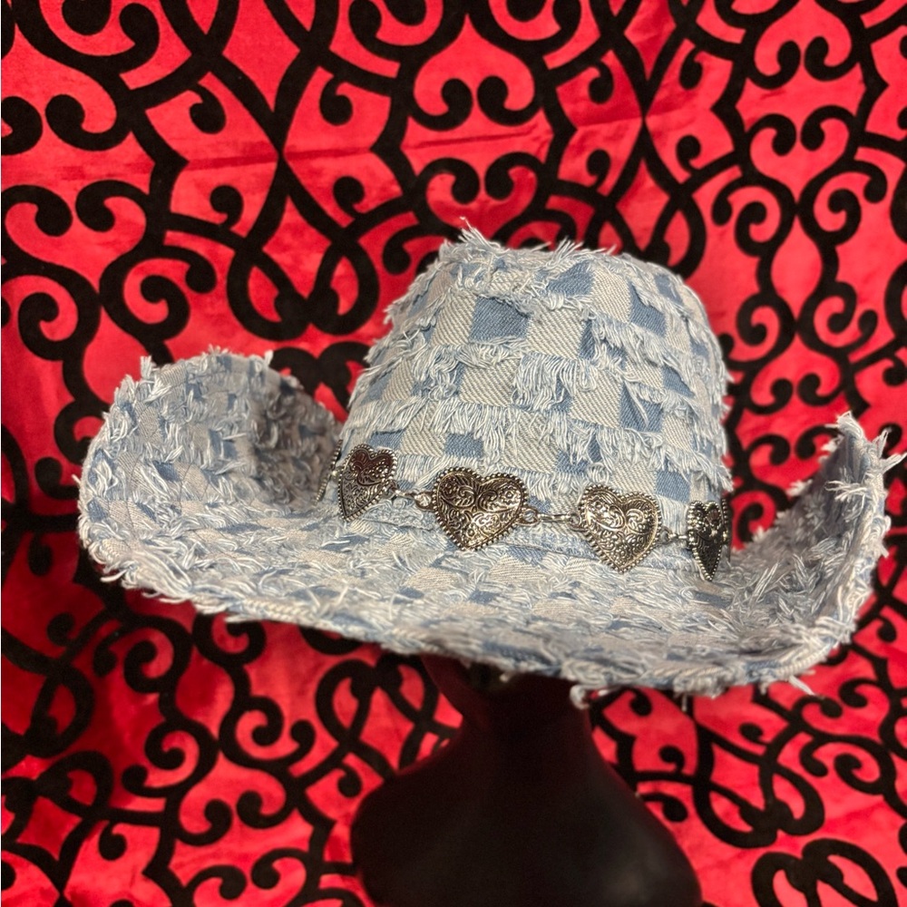 Checkerboard Pattern Cowboy Hat - image 3